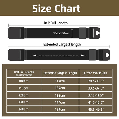 Maikun Large Size Fabric Men's Belt Work No Hole Nylon Webbing Plastic Buckle Belt Military Nylon Blend Web Belt