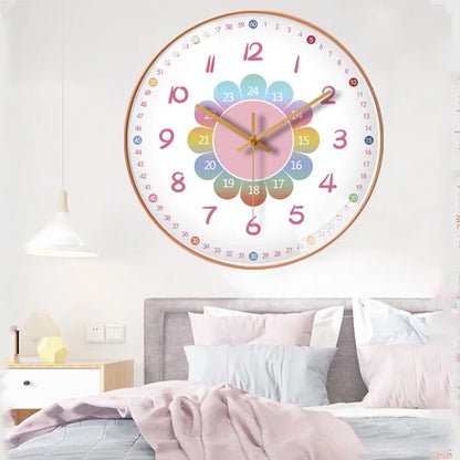 Wall Clock Modern Design Wall Decor Nordic Cartoon Kid Room Decorations for Girls Home Living Room Decoration Art Silent Clock