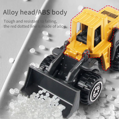 6pcs/set Alloy Engineering Truck Toy Car Classic Construction Model Vehicle Loader Tractor Excavator Toys for 3 years Boys Gifts