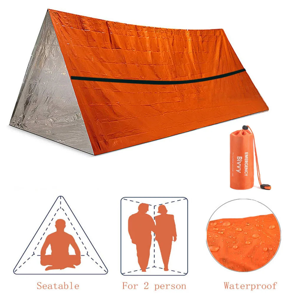 Kit de tente de survie pour abri d'urgence, couverture thermique extérieure étanche SOS