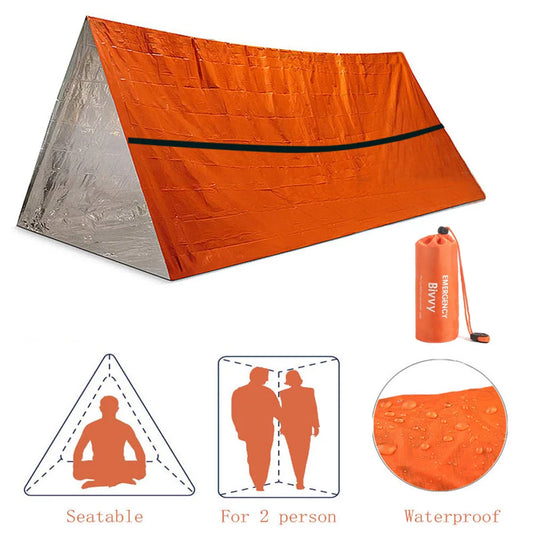 Emergency Shelter  Survival Tent Kit Waterproof Outdoor SOS Thermal Blanket