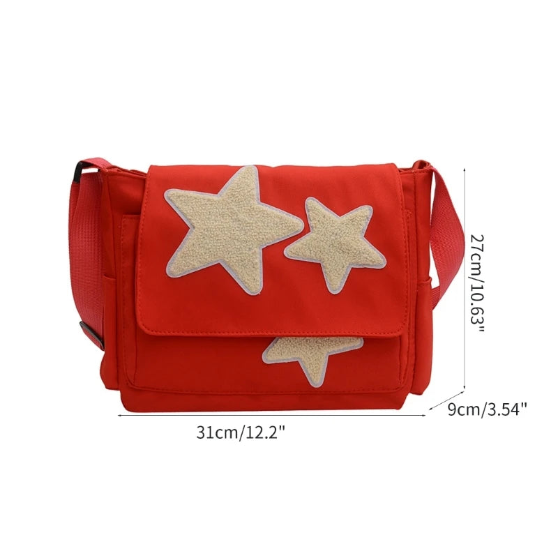 Fashion Bag Book Bags Shoulder Bag with Star Pattern Crossbody Bag for Girl Teen