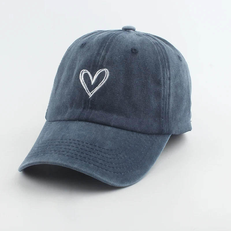 Fashion Outdoor Sport Baseball Caps For Men Women Love Heart Embroidery Snapback Cap Washed Cotton Dad Hat Golf Hiking cap