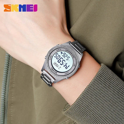 SKMEI Muslim Watch 2168 Men's Worship Electronic Watch Multi functional Night Light Prayer Reminder Men's Electronic Watch