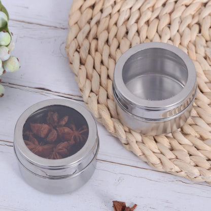 Outdoor Portable Travel Picnic Barbecue Camping Equipment Seasoning Jar Stainless Steel Spice Salt Kitchen Cooking Utensils