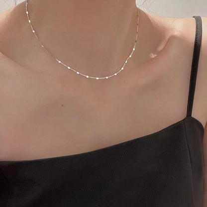 925 Sterling Silver Necklace Charm Necklace Shiny Exquisite Collarbone Chain Choker Birthday Gift For Women's Fashion Jjewelry