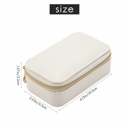 Small Jewelry Box,Portable Travel Jewelry Box Organizer Display Storage Case for Rings and Earrings White