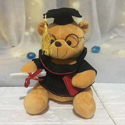 1pc 18cm Cute Graduate Dr. Bear Plush Toy Stuffed Teddy Bear kawaii Toys for Kid Funny Graduation Gift for baby Home Decorate