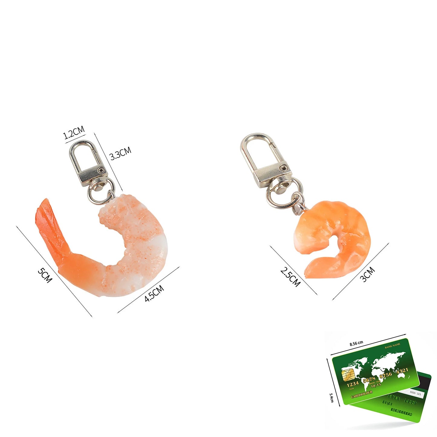 Funny Simulation PVC Shrimp Keychain Prawn Keyring Food Sea Animal Kids Toy Bag Backpack Ornament Woman Girl Jewelry Accessories