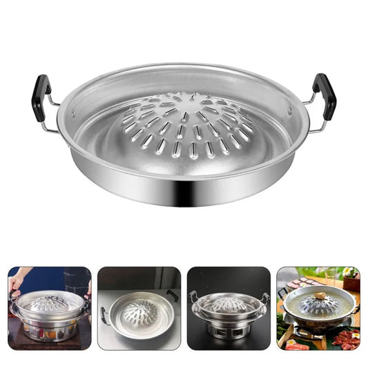 Outdoor BBQ Grill Supply Metal Pan Portable Basket Camping Tray Cookware Frying Bakeware Household Reusable Aluminum Griddle