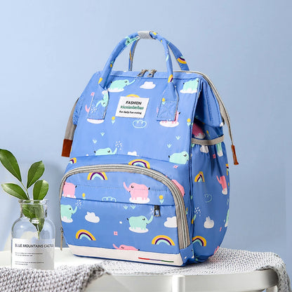 2024 New Large Capacity Mother Child Mom's Bag Outdoor Waterproof Oxford Fabric Backpack Baoma Baby Walking Bag Multi functional