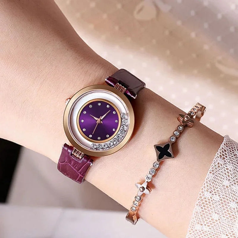 Watches For Women Female Luxury Temperament Ladies Watch Leather Belt Diamond Watch Analog Quartz Watch Reloj Mujer Montre Femme