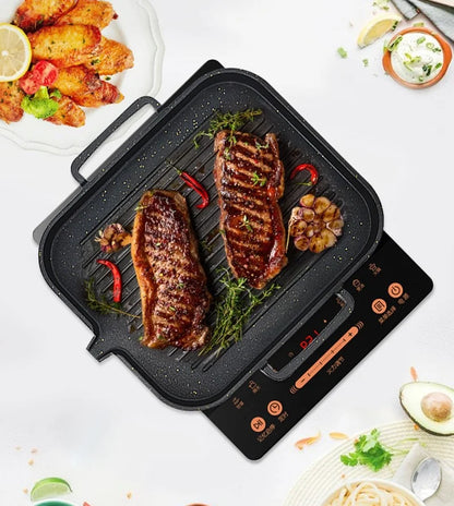 Aluminum Frying Pan Non-stick Barbecue Frying Pan Korean BBQ Tray Square Barbecue Grill Tray Kitchen Cooking Cookware