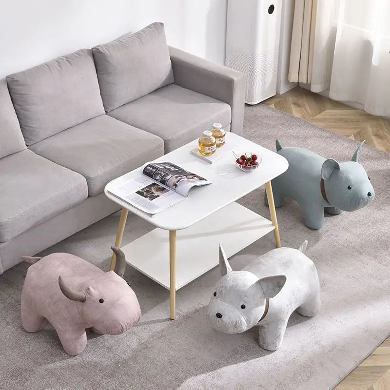 Cute Animal Shape Chairs Cartoon Animal Decorative Wooden Stool Elephant Puppy Lovely Kids Stool Children Bedroom Ottomans Stool