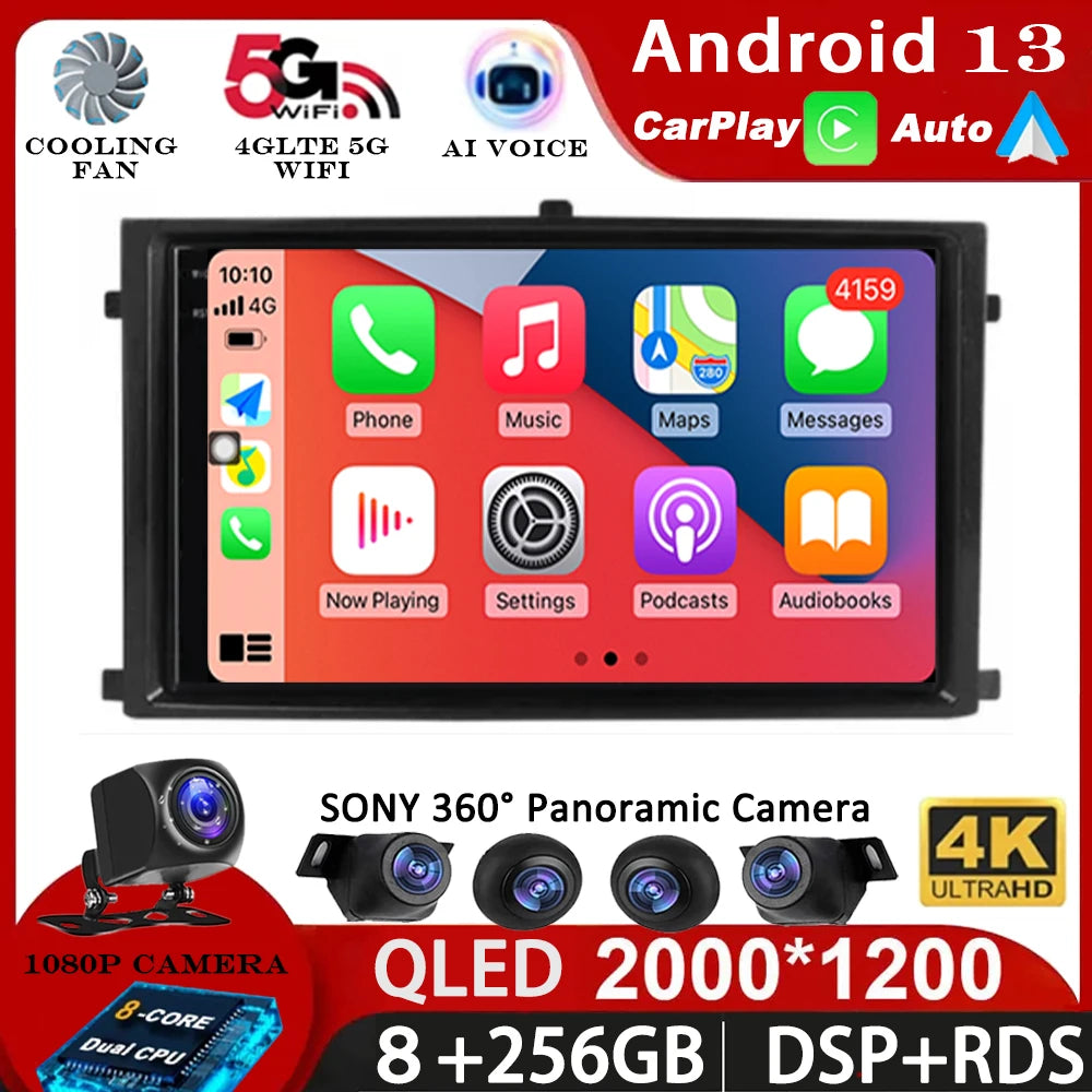 This 7-inch Android car radio system is designed for Ssangyong Rexton vehicles from 2007 onwards. It includes touch screen functionality, steering wheel controls, Bluetooth connectivity, multimedia playback, and navigation features