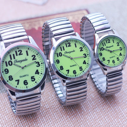 CYD Woman Man Couple Lovers Fuminous Face Digital Quality Watches Elastic Strap Stainless Steel Luminous Hands Electronic Watch