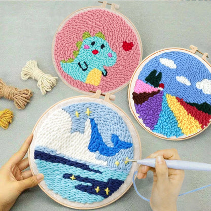 GATYZTORY Easy Diy Punch Needle Embroidery Kits Rug For Starter Kits Yarn And Embroidery For Adults Children Gift Home Decor