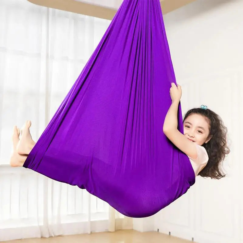 Kids Hammock Swing Portable Swing Hammock Chair Elastic Sensory Camping Yoga Hammock Swing For Kids Adults Indoor Outdoor Toys