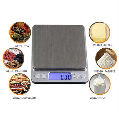 3000g X 0.1g Digital Gram Scale Pocket Electronic Jewelry Weight Scale 500g X 0.01g Scale / NO Retail Packaging