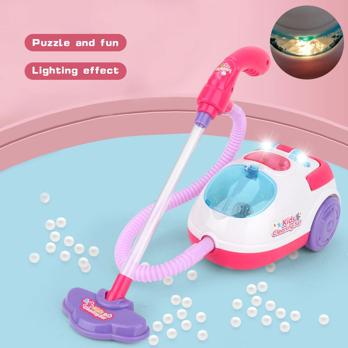 Vacuum Cleaner for Children Toy Household Cleaning Dust Catcher Toys with Sound Light for Boy Girls Pretend Play Games Kids Gifs