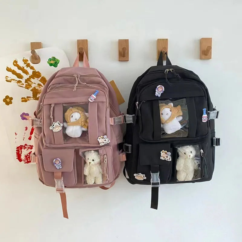 Kawaii Women Backpack Waterproof School Bag for Teenager Girl Student Bookbag Cute Female Outdoor Travel Bagpack Laptop Rucksack