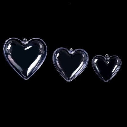 5Pcs Transparent Plastic Heart-shaped Love Candy Box Pouch Storage Birthday Wedding Christmas Decoration Baby Shower Party Gift