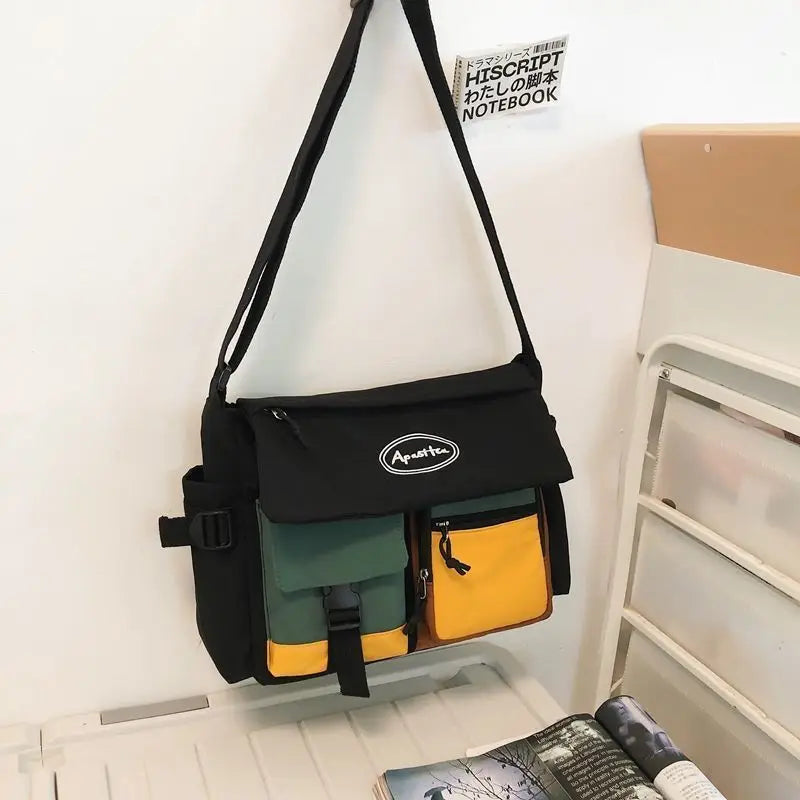 Waterproof Nylon Women Messenger Bag Fashion Youth Men Ladies Fashion Shoulder Bag Student Female Crossbody Bags Satchels Pouch