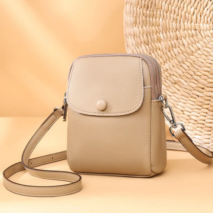 100% cowhide Fashion Crossbody Bag Female Summer Handbag Solid Color Simple Trend Casual Single Shoulder Crossbody Bag Female