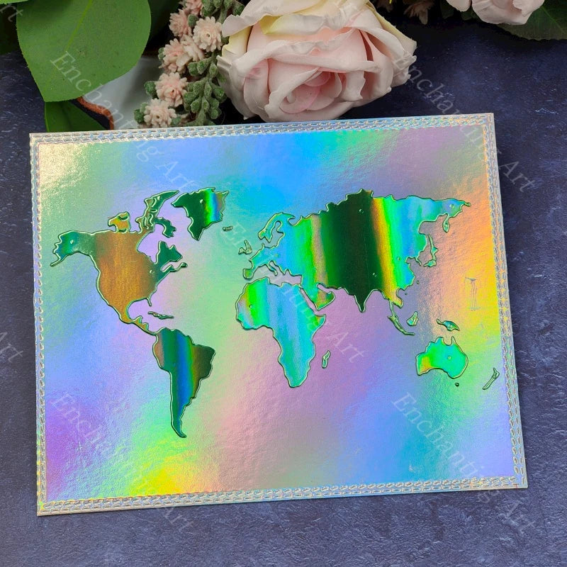 World Map Metal Cutting Dies 2023 New Stencils for Scrapbooking/Photo Album Decorative Embossing DIY Paper Cards