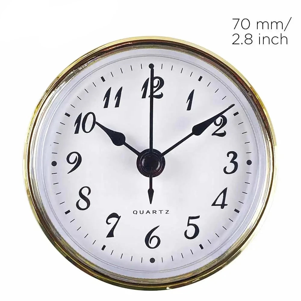 MCDFL Round Clock Insert Arabic Numeral Quartz Movement Roman Bedside Antique Watch Desk Decoration Table DIY Parts 70mm 2.8inch