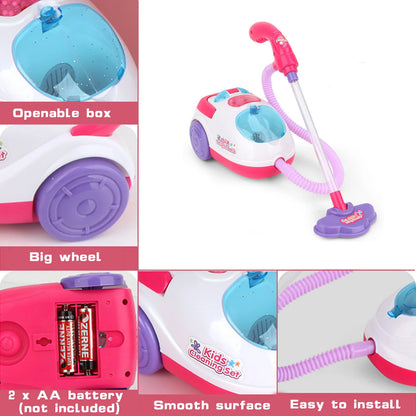 Vacuum Cleaner for Children Toy Household Cleaning Dust Catcher Toys with Sound Light for Boy Girls Pretend Play Games Kids Gifs