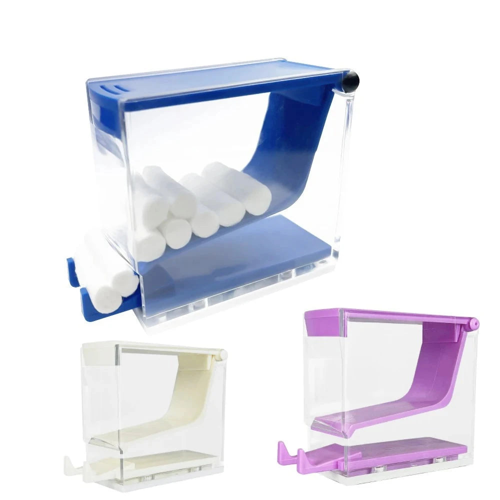 Dental Cotton Roll Dispenser Holder White Blue Purple Color Cotton Roll Storage Box Placing Case Dentistry Laboratory Supplies