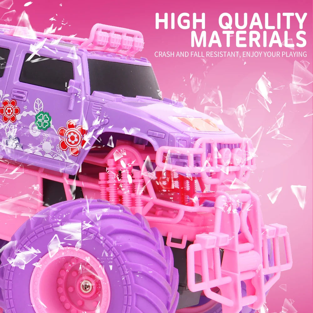 JJRC Pink RC electric off-road car big wheel fast purple truck remote control girls toys for kids