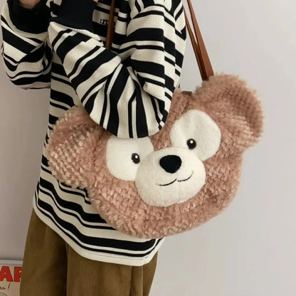 1pc Disney Duffy cute doll handbag, versatile shoulder bag, plush doll casual crossbody bag