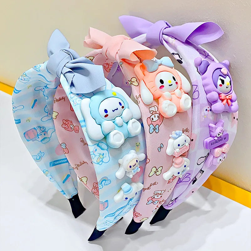 Anime Sanrio Kawaii Hair Band My Melody Cute Children's Headband Cartoon Cinnamoroll Wash Face Band Hair Accessories Kids Gifts