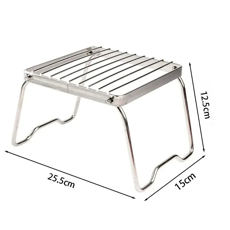 Multifunction Folding Campfire Grill Stand Tourism Portable Camping Grill Grate Outdoor Cookware BBQ Rack Wood Gas Stove Bracket