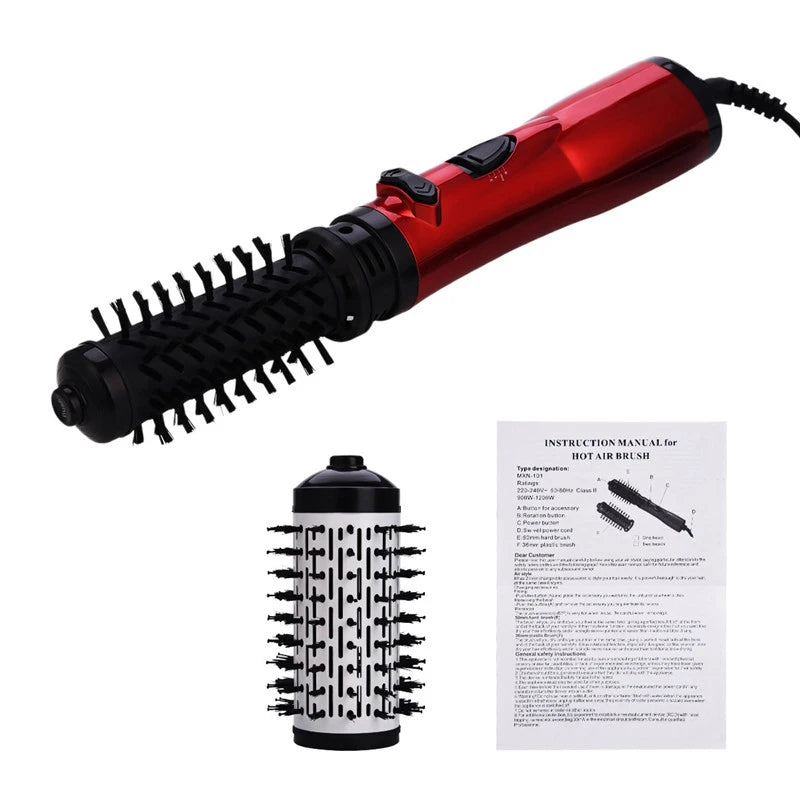 Hot selling portable 2-in-1 rotary hair dryer straight hair comb hot air brush negative ion hairstyle comb