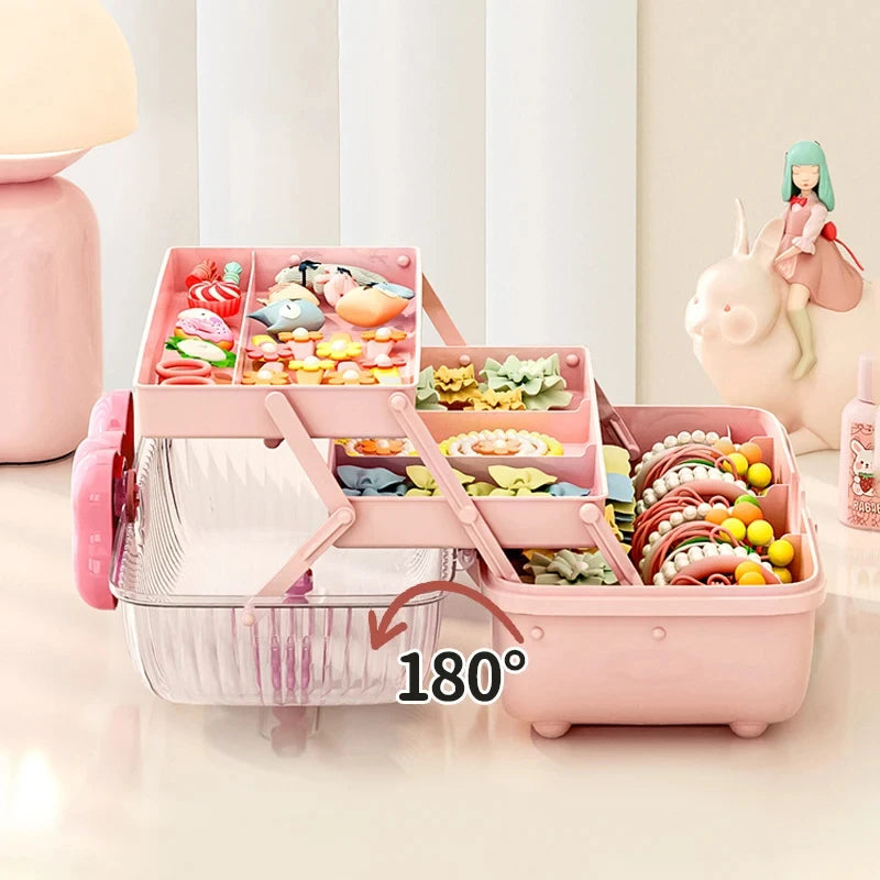 Multi-layer Hairpin Storage Box Cute Girls Jewellery Box Children's Hair Accessories Storage Box Toy Storage Box