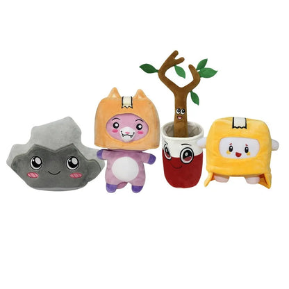 Kawaii Lanky Box Plush Toys Soft Boxy Rocky Tree Branch Anime Stich Foxy Lankybox Peluche Gigante Zabawki Dla Dzieci Kids Plush