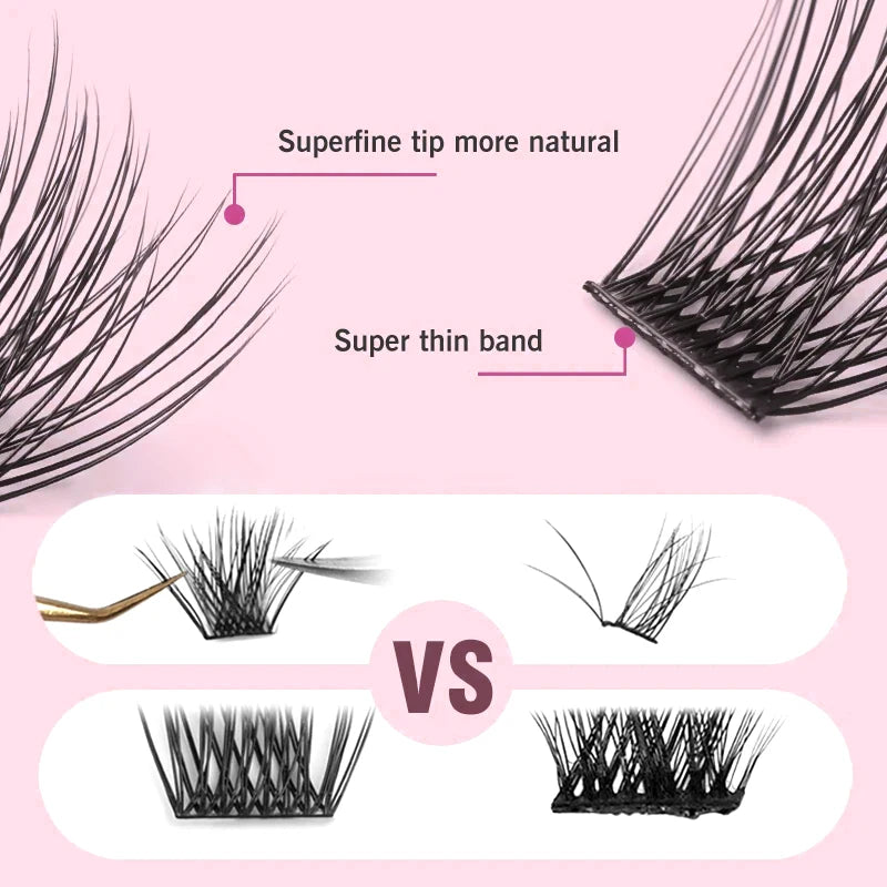 YUANZHIJIE Natural Soft Segmented False Bundles 30D40D DIY Clusters Eyelash Individual Russian C/D Curl 240 Volume lashes Makeup