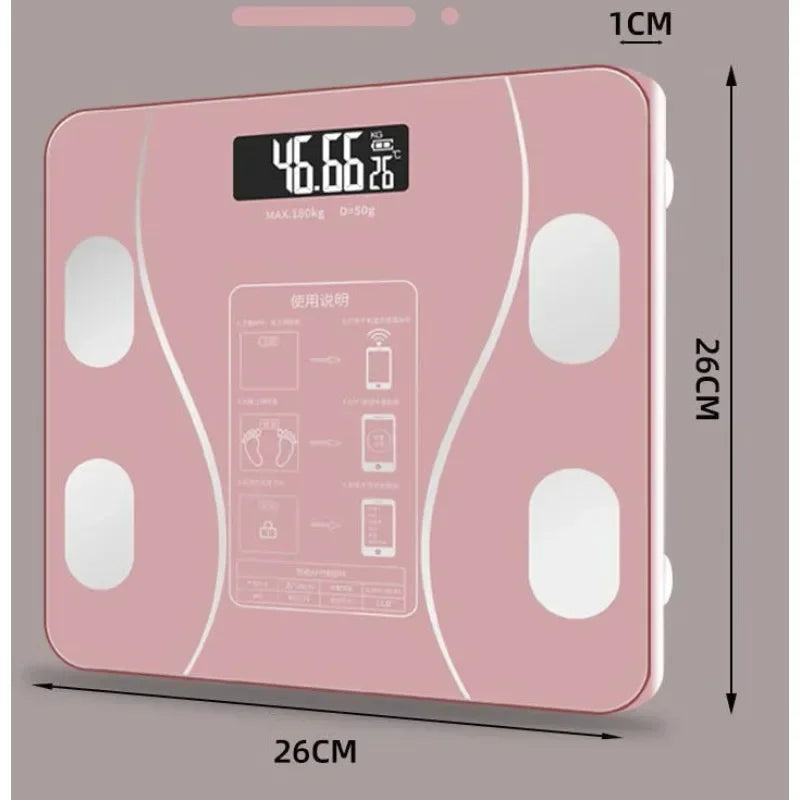 Weight Scale Bathroom Fat Smart Electronic Composition Analyzer Fashion Selling Precision Bathroom Black Analyzer Scale