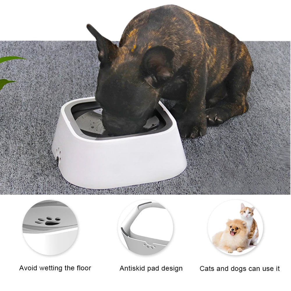 1.5L Dog ABS Plastic Drinking Water Floating Bowl Non-Wetting Mouth Cat Bowl Without Spill Drinking Water Dispenser Dog Bowl