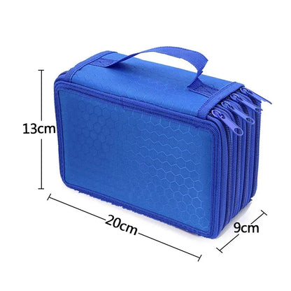 72 Holes Pencil Case Portable 4 Layers Large Capacity Pen Bag Colored Holder with Zipper Pocket School Stationary