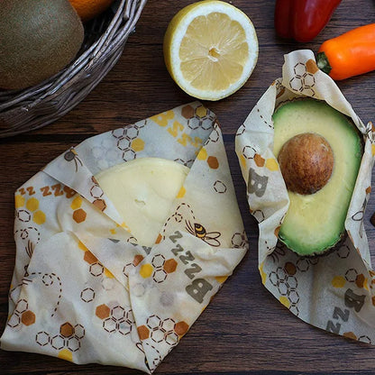 6Pcs Beeswax Wrap Eco-Friendly Reusable Food Wraps Sustainable Food Storage Sandwich Wrappers Washable Bowl Covers