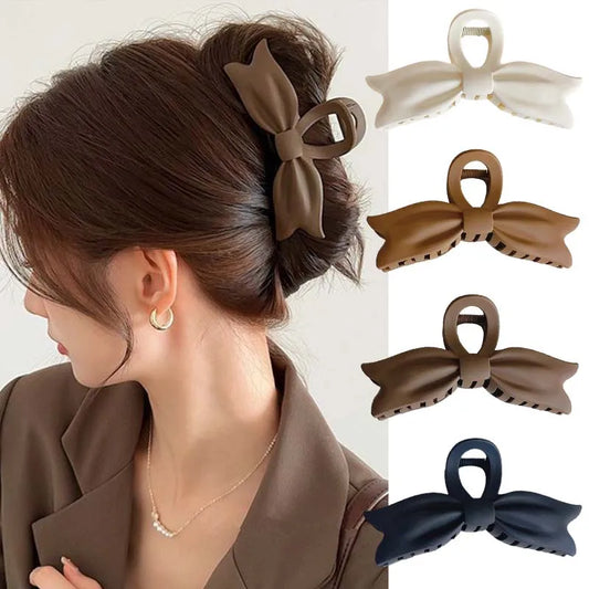 Large Bows Crab Hair Clip for Women Matte Trendy Claw Clips Popular Hair Accessories Korean Girls Hairpin Party Jewelry 2023