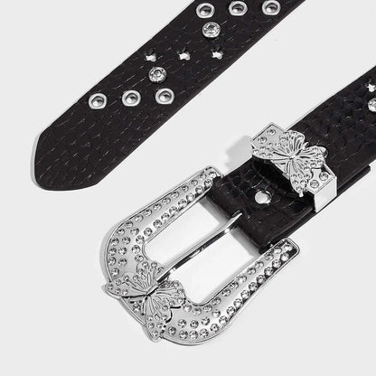 Womens Waist Belt Adjustable Metal Buckle Belt for Jeans Trouser Night Club