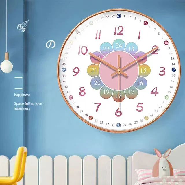 Wall Clock Modern Design Wall Decor Nordic Cartoon Kid Room Decorations for Girls Home Living Room Decoration Art Silent Clock