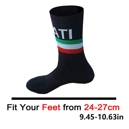 2 Pairs ITALIA Team Sporting Socks Men Women Fashion Breathable  Bike Socks Quick-dry Outdoor Running Football Socks