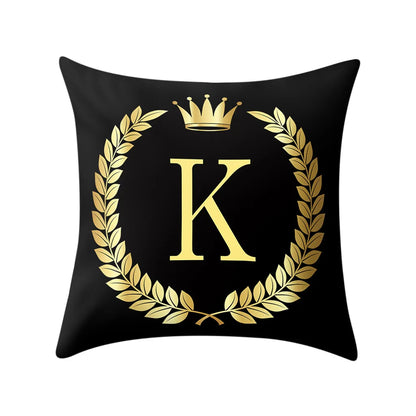 New Pillow Cover Black And Gold Letter Pillowcase Sofa Cushion Cover Home Decoration Sofa Chair Pillowcase Throw Pillows