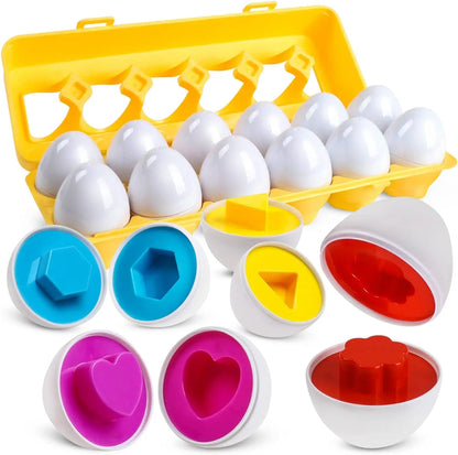 Shape Matching Easter EggsToy for Kids Baby Learning Educational Toy Montessori Smart Eggs Games Sorters Toys For Children Gifts